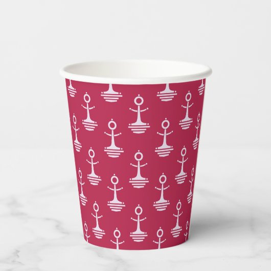 Gobelets En Papier Pattern d'Anchor moderne (Verso)