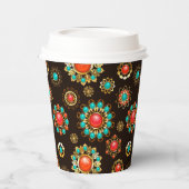 Gobelets En Papier Pattern de Ethnic Brooches Seamless (Gauche)