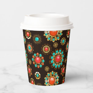 Gobelets En Papier Pattern de Ethnic Brooches Seamless