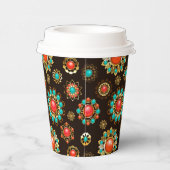 Gobelets En Papier Pattern de Ethnic Brooches Seamless (Droite)