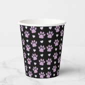 Gobelets En Papier Pattern of paws, Dog paws, Lilac paws, Hearts (Recto)