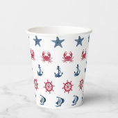 Gobelets En Papier Pattern rouge blanc et bleu (Verso)