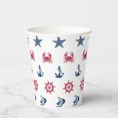 Gobelets En Papier Pattern rouge blanc et bleu (Recto)
