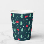 Gobelets En Papier pattern, trees et holly, (Verso)