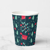Gobelets En Papier pattern, trees et holly, (Droite)