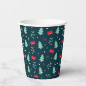Gobelets En Papier pattern, trees et holly, (Recto)