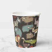 Gobelets En Papier Patterns d'African Animals (Verso)