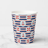 Gobelets En Papier Patterns de Nautical Stripes and Dots (Verso)