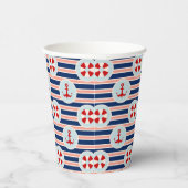 Gobelets En Papier Patterns de Nautical Stripes and Dots (Droite)