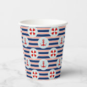 Gobelets En Papier Patterns de Nautical Stripes and Dots (Recto)