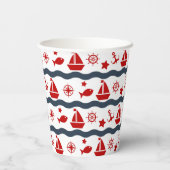 Gobelets En Papier Patterns maritimes (Verso)