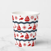 Gobelets En Papier Patterns maritimes (Recto)