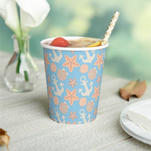 Gobelets En Papier Patterns pastel nautical (Insitu)