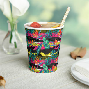 Gobelets En Papier Patters de texture tropicale