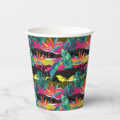 Gobelets En Papier Patters de texture tropicale (Recto)