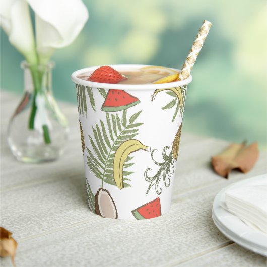 Gobelets En Papier Patters de Tropical Fruit (Insitu)