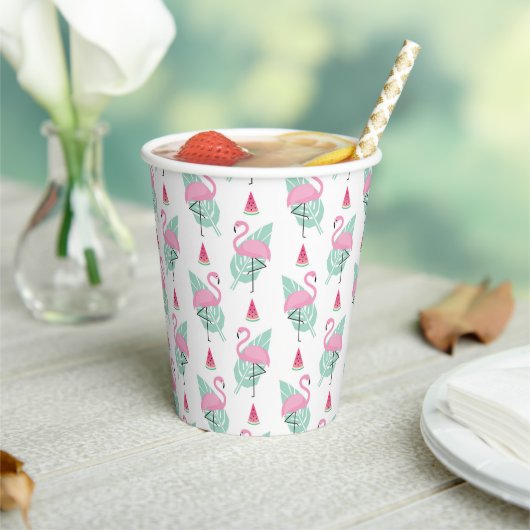 Gobelets En Papier Patters Flamingo et Watermelon Pastel (Insitu)