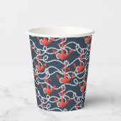 Gobelets En Papier Patters Nautical Anchors et Rope (Verso)