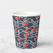 Gobelets En Papier Patters Nautical Anchors et Rope (Recto)