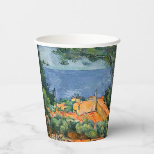 Gobelets En Papier Paul Cezanne - Estaque aux toits rouges (Verso)