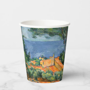 Gobelets En Papier Paul Cezanne - L'Estaque aux toits rouges