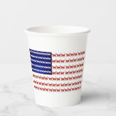 Gobelets En Papier Pavillon américain chats rouge blanc et bleu (Recto)