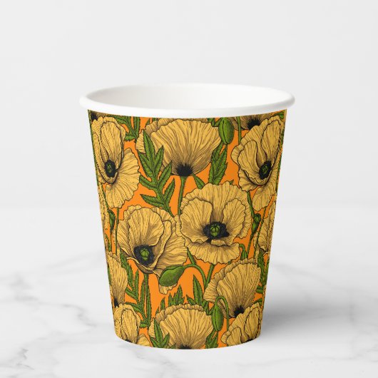 Gobelets En Papier Pavot jaune (Recto)