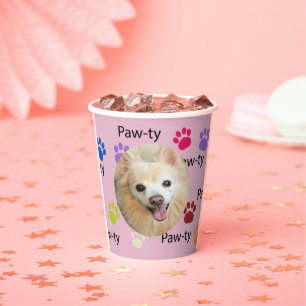 Gobelets En Papier Paw-ty ! Chien fête d'anniversaire bash Coupes de