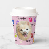 Gobelets En Papier Paw-ty ! Chien fête d'anniversaire bash Coupes de  (Recto)