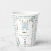 Gobelets En Papier Pays En vichy Blue Jean Baby shower Bienvenue (Recto)