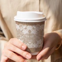 Pays rustique vintage burlap beige et dentelle bla