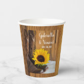 Gobelets En Papier Pays Sunflower Mariage Ouest (Recto)
