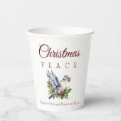 Gobelets En Papier Peace Dove Holly Christian Christmas (Recto)