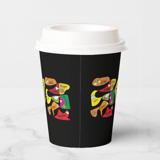 Gobelets En Papier Peace Joy Love Inspirational Quote Paper Cups (Droite)