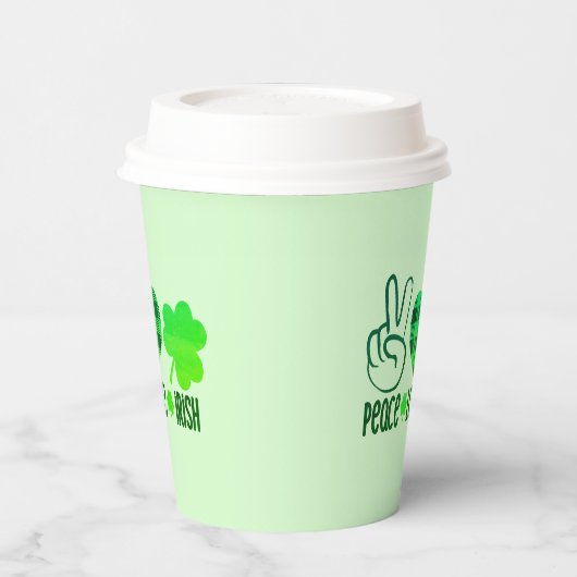 Gobelets En Papier Peace Love Irish-60682 (Gauche)