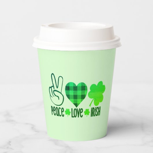 Gobelets En Papier Peace Love Irish-60682 (Verso)