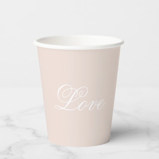 Gobelets En Papier Peach Blush Love Toujours Mariage (Recto)