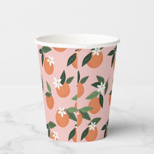Gobelets En Papier Peach Orange Juice Motif (Droite)