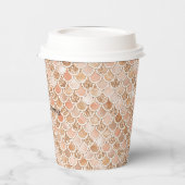 Gobelets En Papier Peach Rose Blush Gold Parties scintillant Sirène (Gauche)