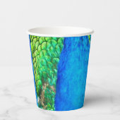Gobelets En Papier Peacock Blue Green Feather Texture Vibes d'été (Verso)
