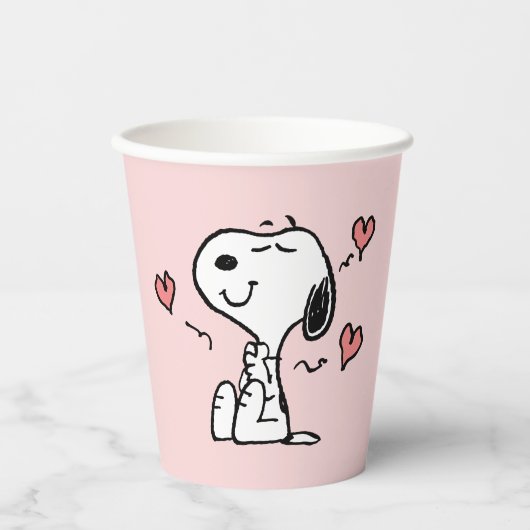 Gobelets En Papier Peanuts | Snoopy Cœurs (Recto)