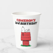 Gobelets En Papier Peanuts Snoopy Dog House Birthday Paper Cups (Recto)