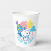Gobelets En Papier PEANUTS | Snoopy Joyeux Ballons d'anniversaire (Verso)