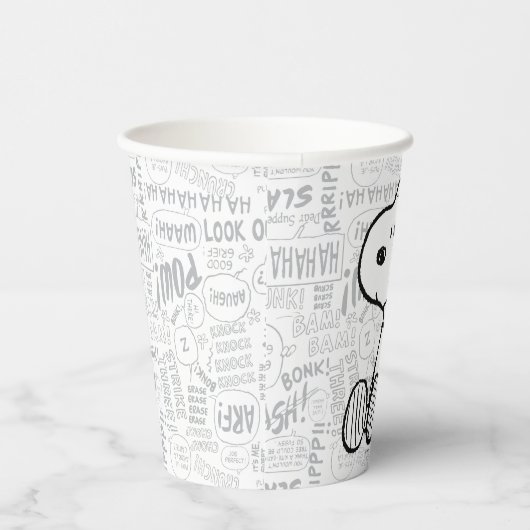 Gobelets En Papier PEANUTS | Snoopy on Black White Comics (Droite)