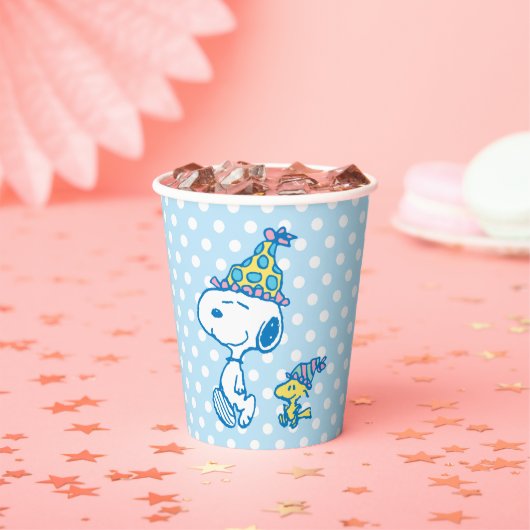 Gobelets En Papier PEANUTS | Snoopy & Woodstock Pois (Insitu)