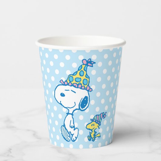 Gobelets En Papier PEANUTS | Snoopy & Woodstock Pois (Verso)