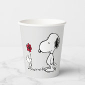 Gobelets En Papier Peanuts | Snoopy & Woodstock Red & Black (Recto)