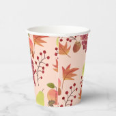 Gobelets En Papier Pêche Automne Automne Récolte Motif Fruit (Droite)