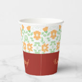Gobelets En Papier Pêche Florale Et Vert Clair (Droite)