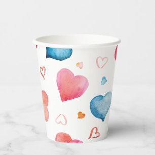 Gobelets En Papier Peinture à la main en forme de coeur